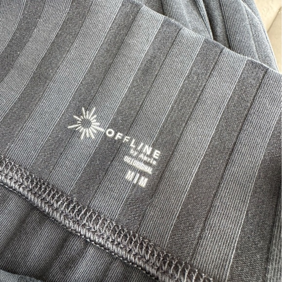 Offline by Aerie Pull-On Ribbed Elegant Black Midi Skirt - Picture 5 of 9